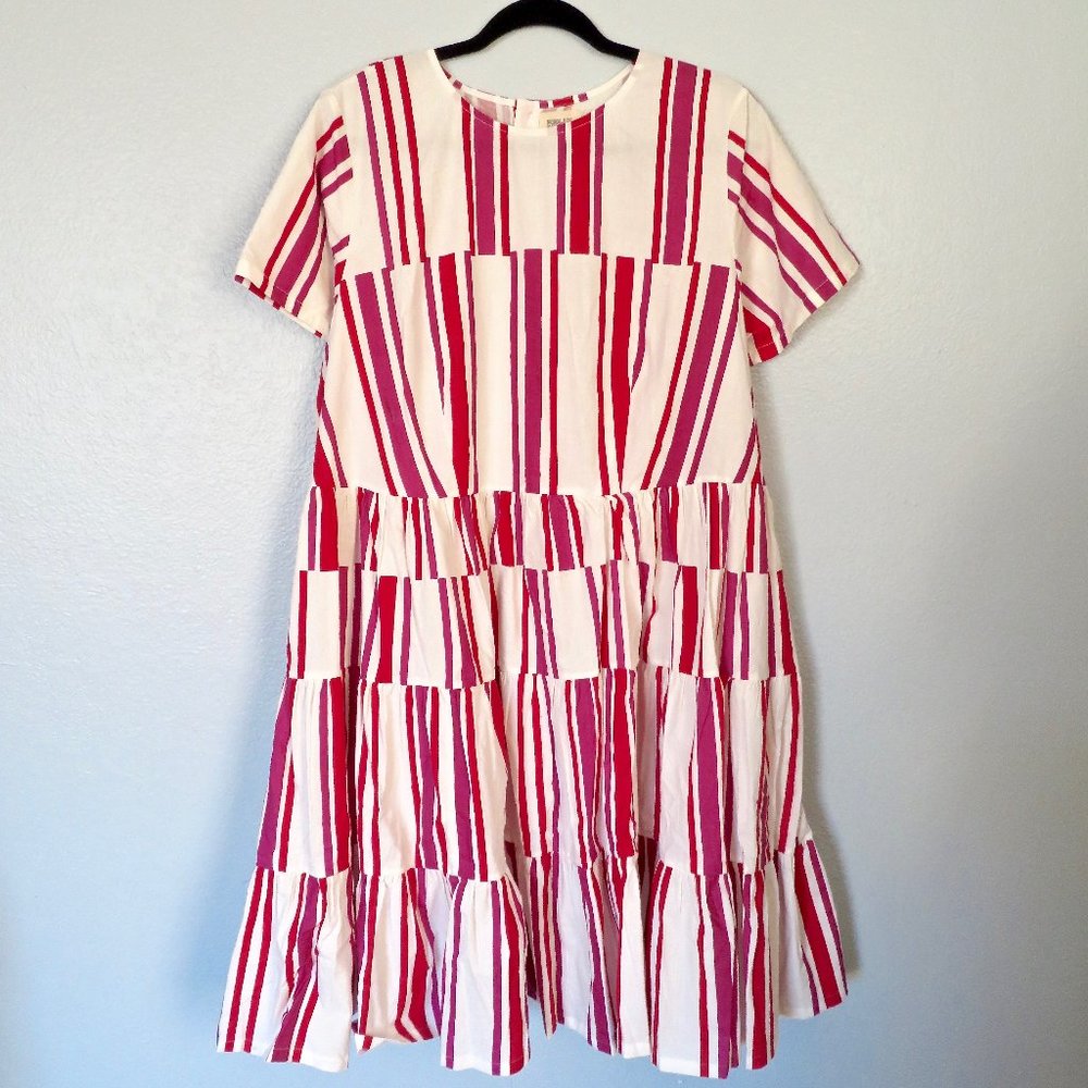 NWOT $198 Anthropologie Norblack Norwhite Dress 1X